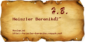 Heiszler Bereniké névjegykártya